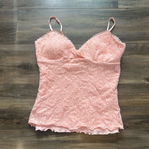 La Vie en Rose Pink Lace Tank Top - Picture 2 of 6